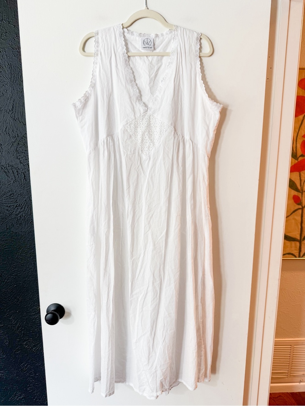 Laneway the Label Vintage Cotton Gown in Ivory White Size S/M - Picture 8 of 16